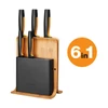 Kép 2/2 - Fiskars Functional Form késblokk bambusz tartóban 5 késes