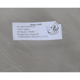 Zsák PE 550*1150*0,12 R Natúr 40 kg