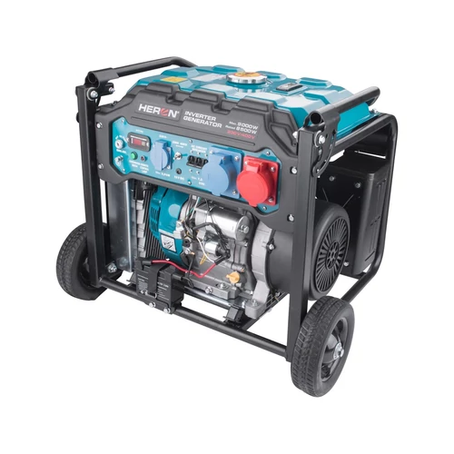 Heron benzinmotoros áramfejlesztő, 9 kVA, 400V/230V, inverteres, elektromos indítású