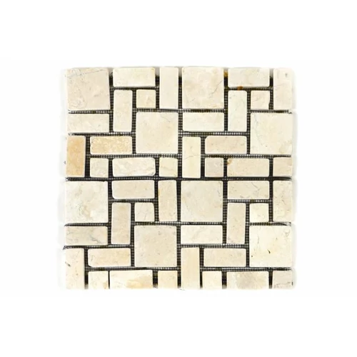 Márvány mozaik DIVERO krémszínű csempék 11 db - 1m²