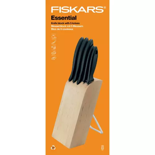Fiskars Essential fa késblokk 5 db késsel 200625